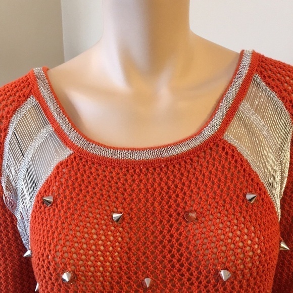 36 Point 5 Studded Orange and Silver Sweater. D/A141/650 - Picture 1 of 5